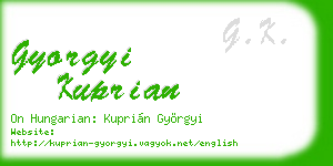 gyorgyi kuprian business card